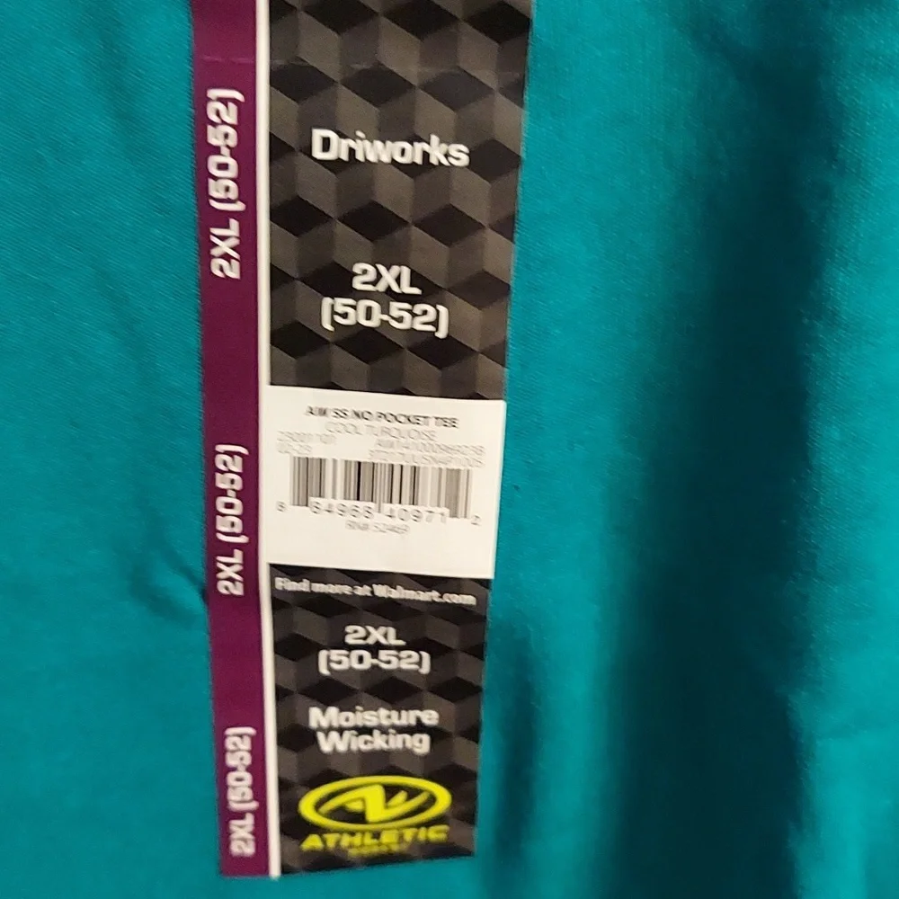 Men's Teal T-Shirt 2xl (2ct) - Picture 2 of 3